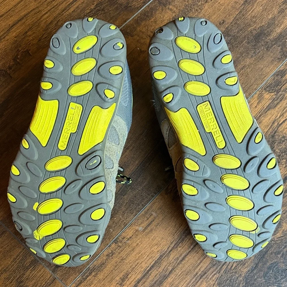 Merrell Kids' Grey and Neon Green Trail Shoes